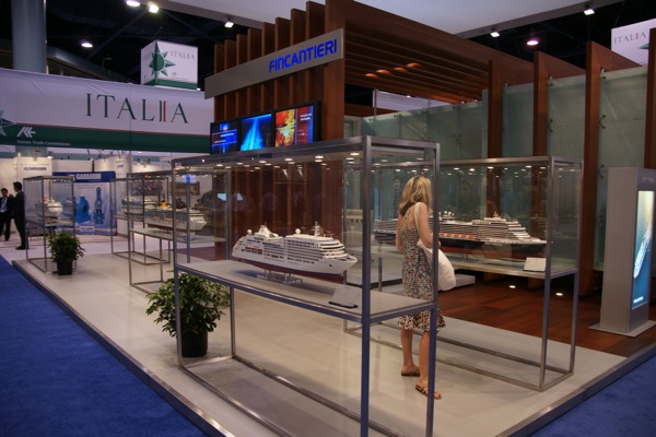 dsc06304 Many of the ship manufacturers had ship models on display, such as these by Fincantieri.