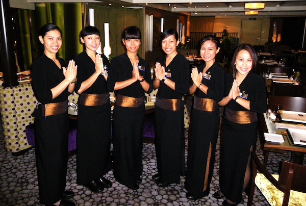 tamarind servers An all-female Asian team of servers greets passengers in Tamarind, Holland America’s superb Pan-Asian themed restaurant aboard the 2,104-passenger Eurodam.